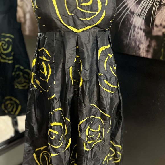 🖤💛LIKE NEW I-N-C INTERNATIONAL CONCEPTS  BLACK WITH YELLOW FUN DRESS SZ 12 🖤 - Picture 8 of 10